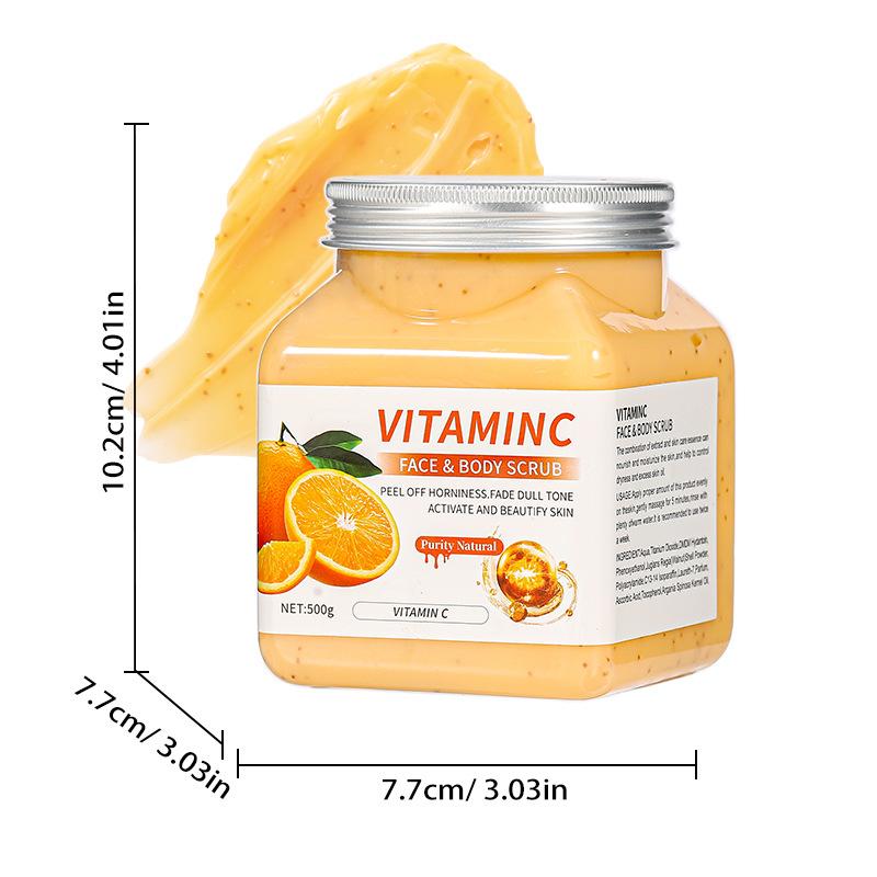

Скраб для тела эксфолиант 500 г Глубокое очищение Кофейный скраб Большая бутылка Удаление мурашек Orange VC Scrub 500g