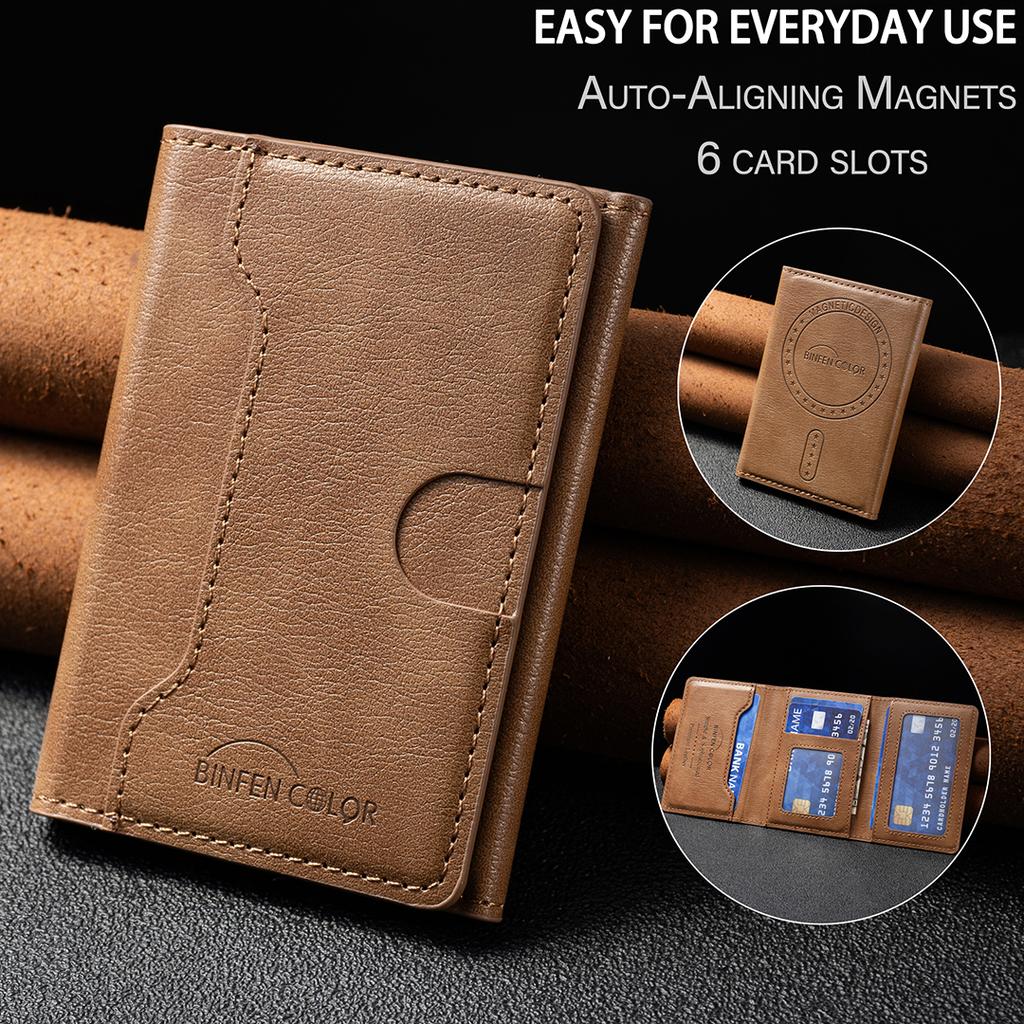 EUCAGR Artificial leather credit card magnetic elastic wallet(5 card slot)with strong magnetic accessories | ID card clip wallet