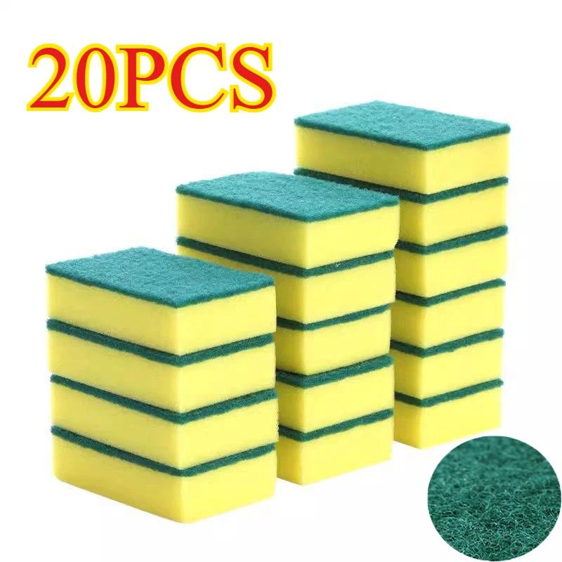 50/1Pcs Kitchen Dishwashing Sponge Soft Absorbent Clean Rub Pot Rust Scouring Pad Removing Kits Household Cleaning Brush Sponge