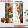 2D Flat Printing,JIT 2pcs, Curtains (Without Rod) Festive Reindeer(1) Print Chic Curtains Fabric Curtains Home Decor Perfect for