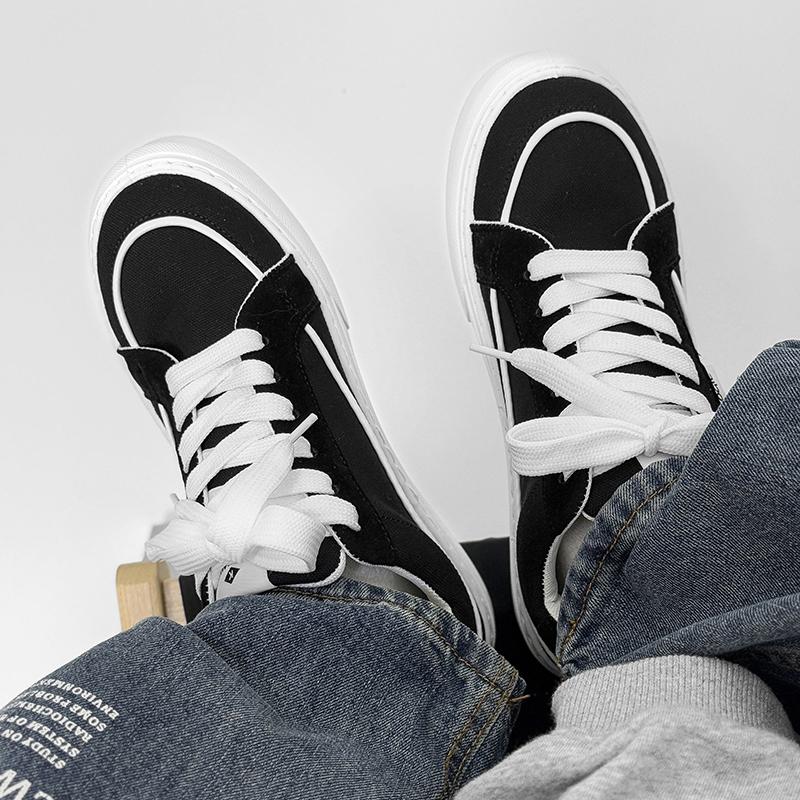 Summer Ins Board Shoes Flat Canvas Shoes Men's Summer Versatile Casual White Korean Version Student Comfortable Lace Up Shoes