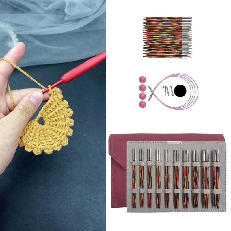 Interchangeable Circular Needle Set with Case and Accessories 3mm-6.5mm Circular Knitting Needle Knitting Tool