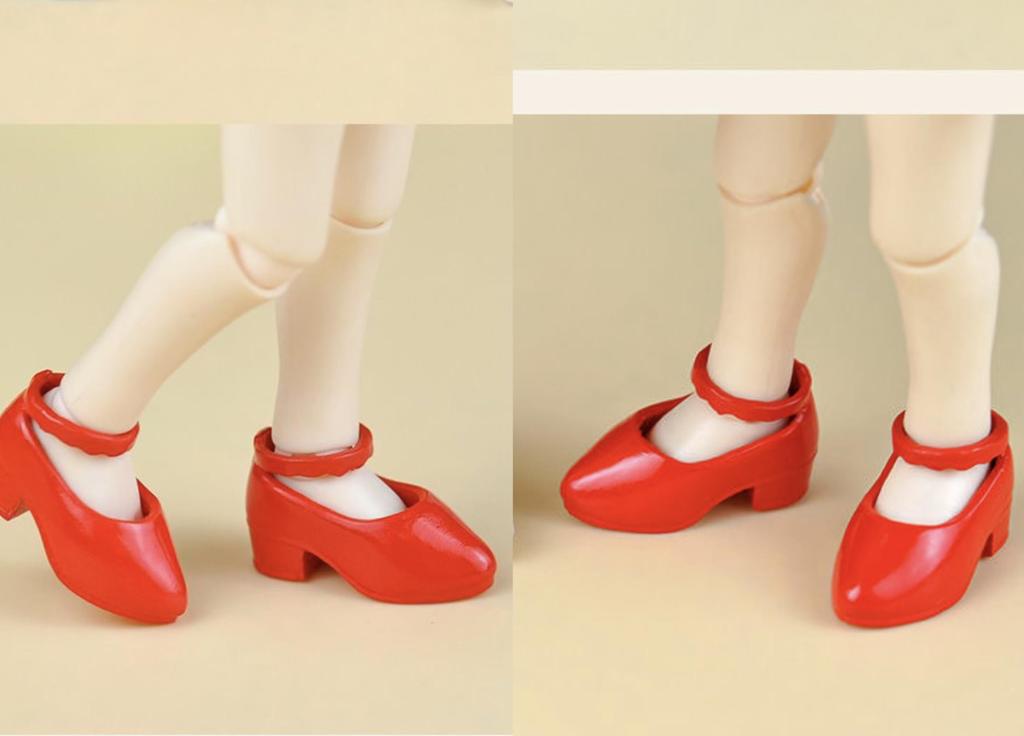 Obitsu 11 Shoes for BJD Dolls YMY 11cm Body Geta Shoes Set (12cm) - (Brown, Red, Black) [Used]