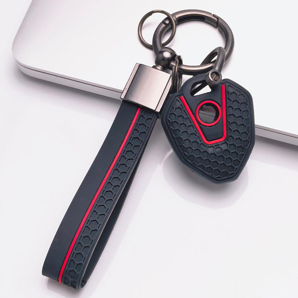 Moto Key Cover for CFMOTO 450MT Mt450 125NK 250NK 400NK 650NK 800NK 700MT with Keychain Honeycomb Texture Shockproof Motorbike Key Sleeve Accessory
