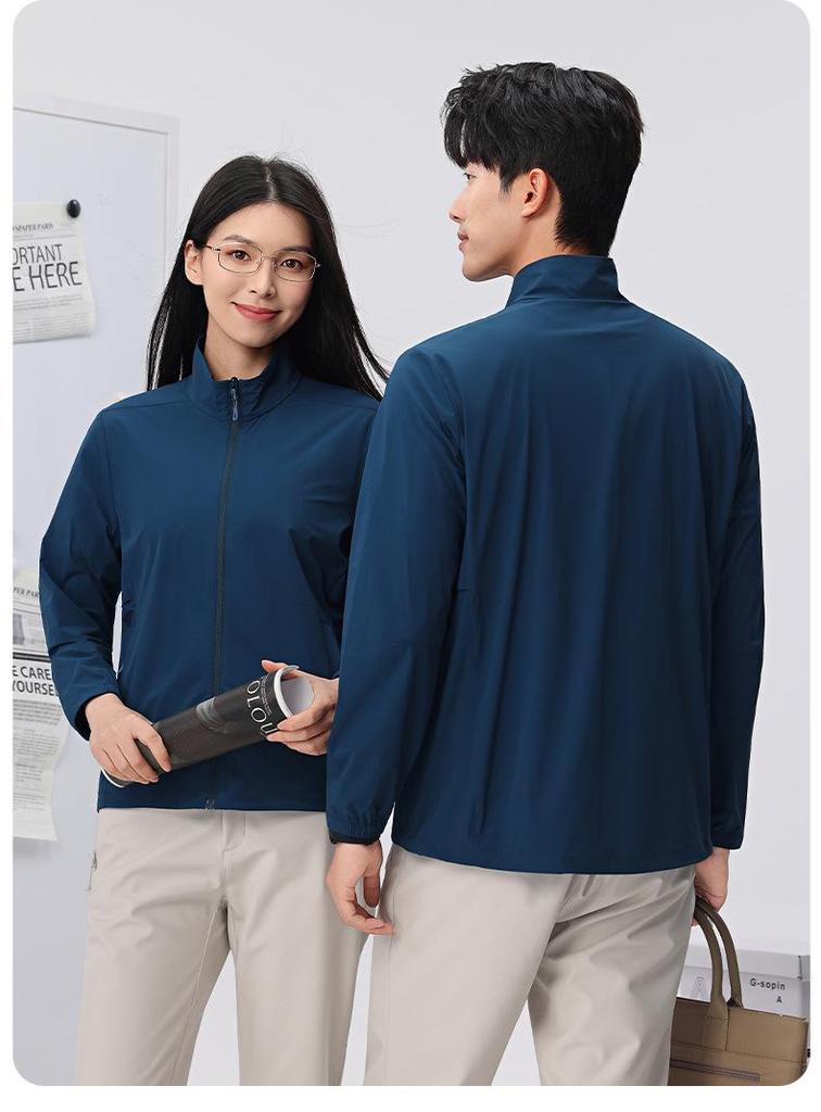 Herren-Jacke mit Stehkragen, schnelltrocknend - Atmungsaktiver Sonnenschutz für Frühling/Sommer, Business Casual