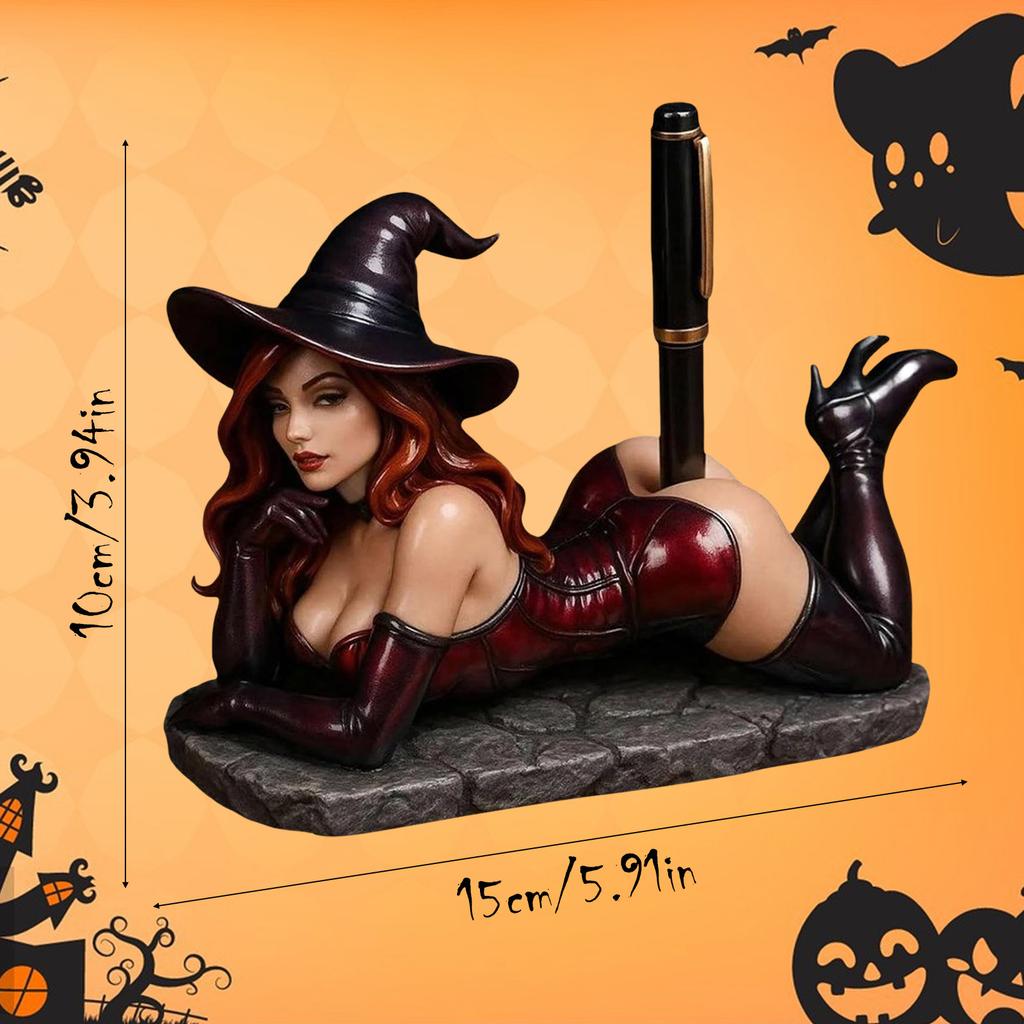 Funny Witch Pen Holder Sexy Witch Bookshelf Figurine With Pen Holder Witch Statue Pens Holders For Christmas Ornament Bulk