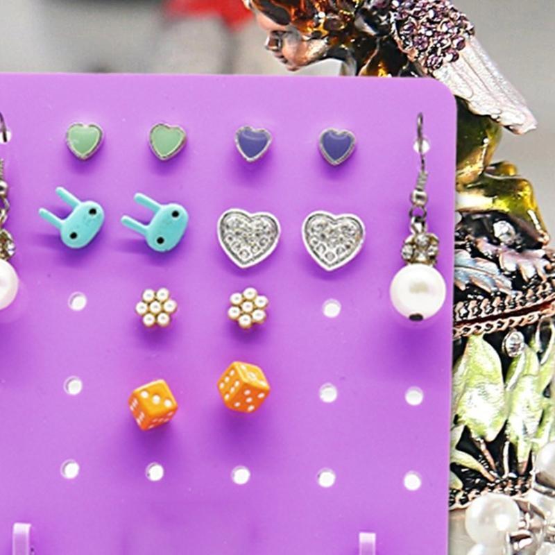 A52E Earrings Organizers 30 Holes Holder Jewelry Display Stands Shelf