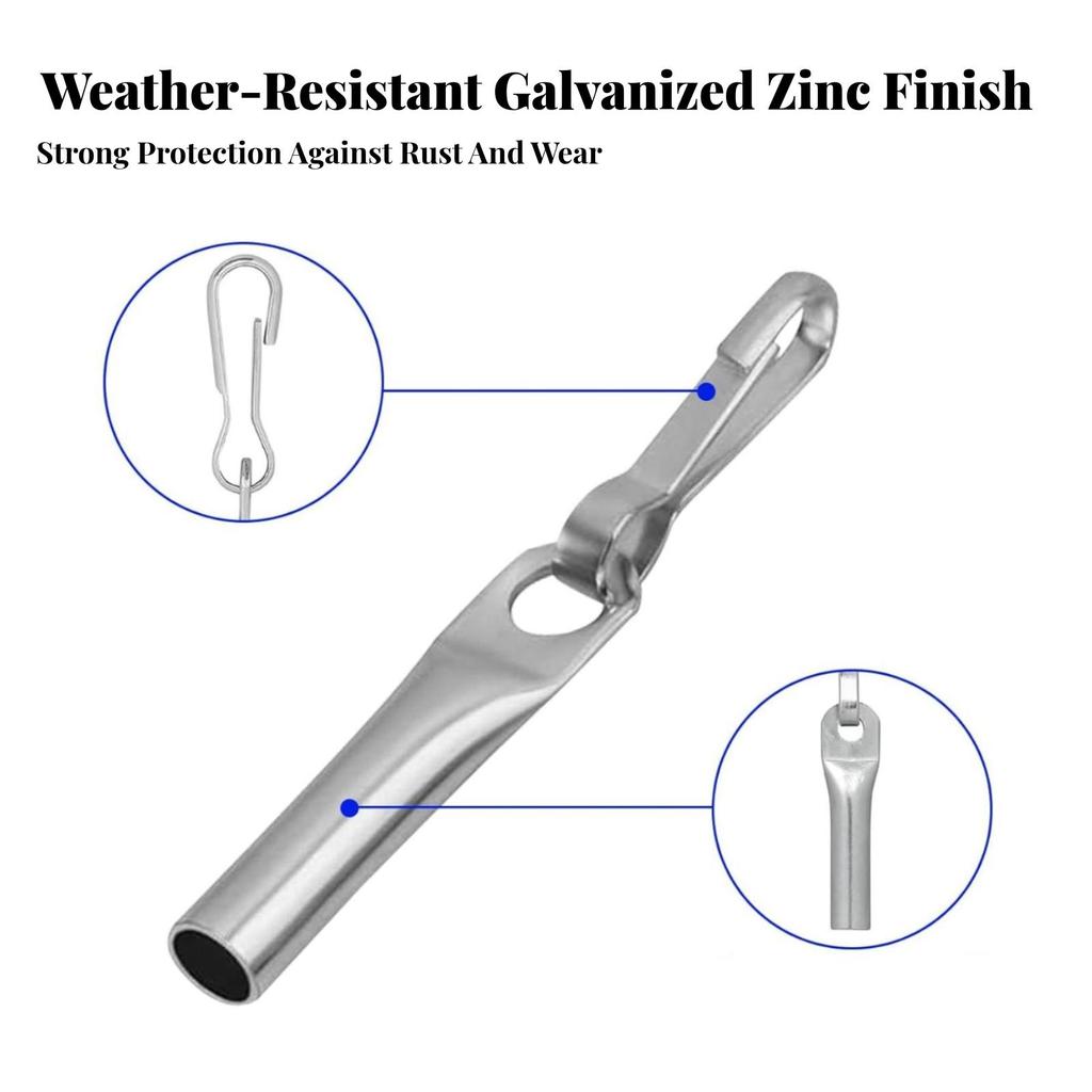 10 Pieces Rope End Clip with Hook Resistant Spring Reliable