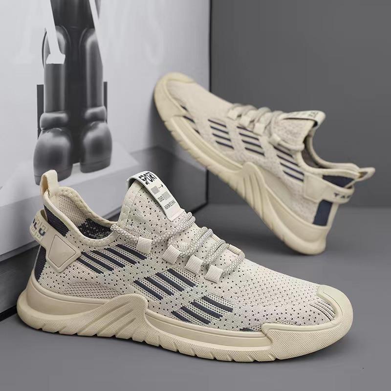 Men's Breathable Fly Woven Mesh Sports Shoes for Students, Casual Running Shoes