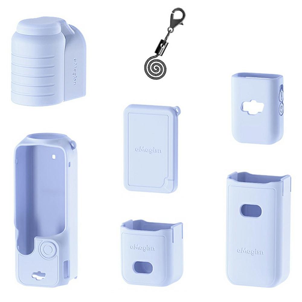 AMAGISN For DJI Osmo Pocket 3 Silicone Protective Case Lens Cap Gimbal Guard Accessory