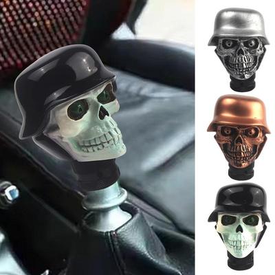 Skulls Soldier Grip-Handcrafted Gear Knob Sliver Devil Skulls Car Stick Shifter Handle Automatic Transmissions Car Accessories