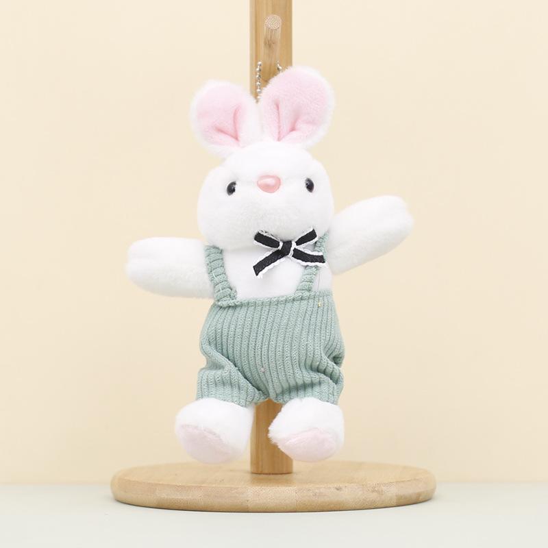 

Colorful Plush Short Bunny Keychain Adorable Stuffed 18cm Animal Blue Rabbit