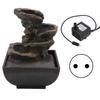 Tabletop Water Fountain Durable Resin 4 Tiers LED Light Waterfall Sound Desk Fountain for Home Office Hotel