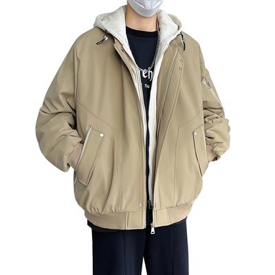 8XL Large Winter Vacation Two Piece Large Cotton Jacket Men's Hooded Casual Cotton Jacket
