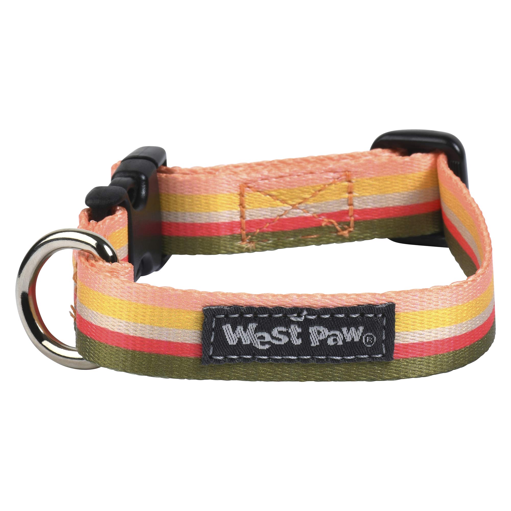 

West Paw Colorful Dog Collar for Travel Rainbow (Small, Trout)