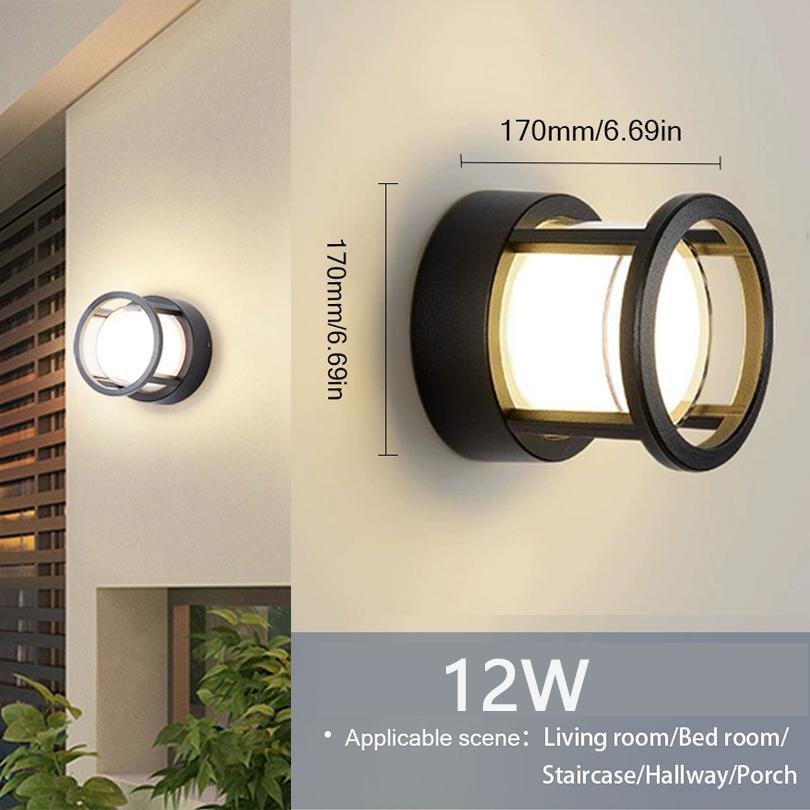 Waterproof Wall Lamp LED Bedroom Living Room Lamp Home Outdoor Lighting Circular Moon Lamp Wall Decoration Creativity 90-265V