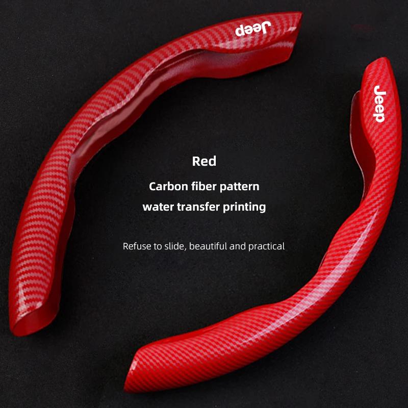For Jeep Car Steering Wheel Cover Carbon Fibre Sports Styling Accessories For Jeep Grand Cherokee Wrangler JK Gladiator Compa