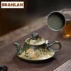 310ml Classic Yixing Purple Clay Teapots Handmade Dragon Curve Pot Raw Ore Green Mud Kettle With Filter Zisha Tea Set For Tea