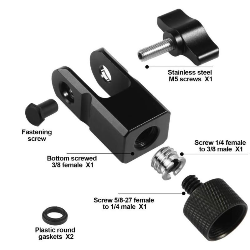 New Tech Microphone Adapter 3/8-Inch To 1/4-Inch For Hyperx Quadcast Microphone Stand And Boom Arm Adapter чёрный
