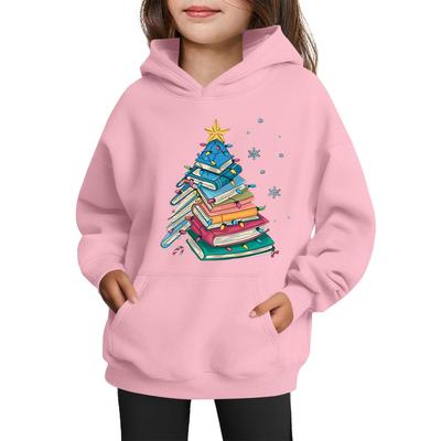 Sweatshirts For Teen Girls Hoodies Long Sleeve Drawstring Pullover Cute Printed Oversized Hoodie Christmas