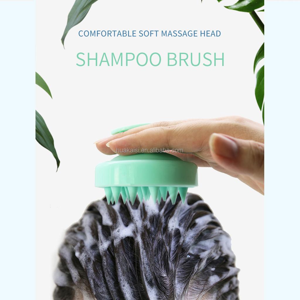 Free Sample Manual Hair Scalp Massager Shampoo Brush Wet Adn Dry Soft Silicone Hair Shower Cleansing Brush