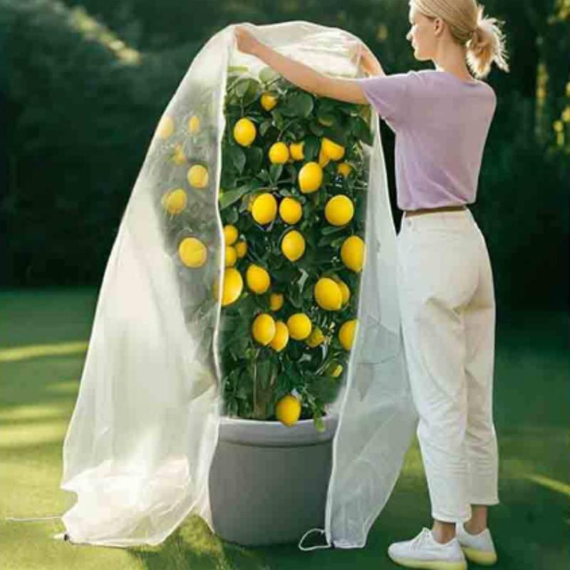 Sacchi di copertura per piante con coulisse, reti da giardino in rete, reti riutilizzabili per insetti e frutta, attrezzi da giardino