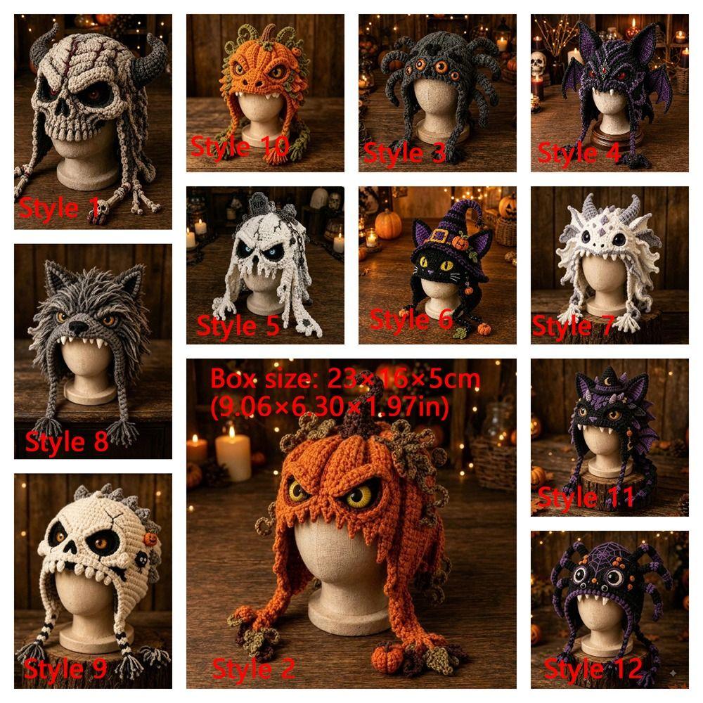 Warm Halloween Crochet Hood Kit for Adults Handmade Halloween Animal Hat Halloween Party