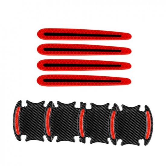 8x Reflective Car Door Handle Scratch Protector Cover Sticker Pads Accessories