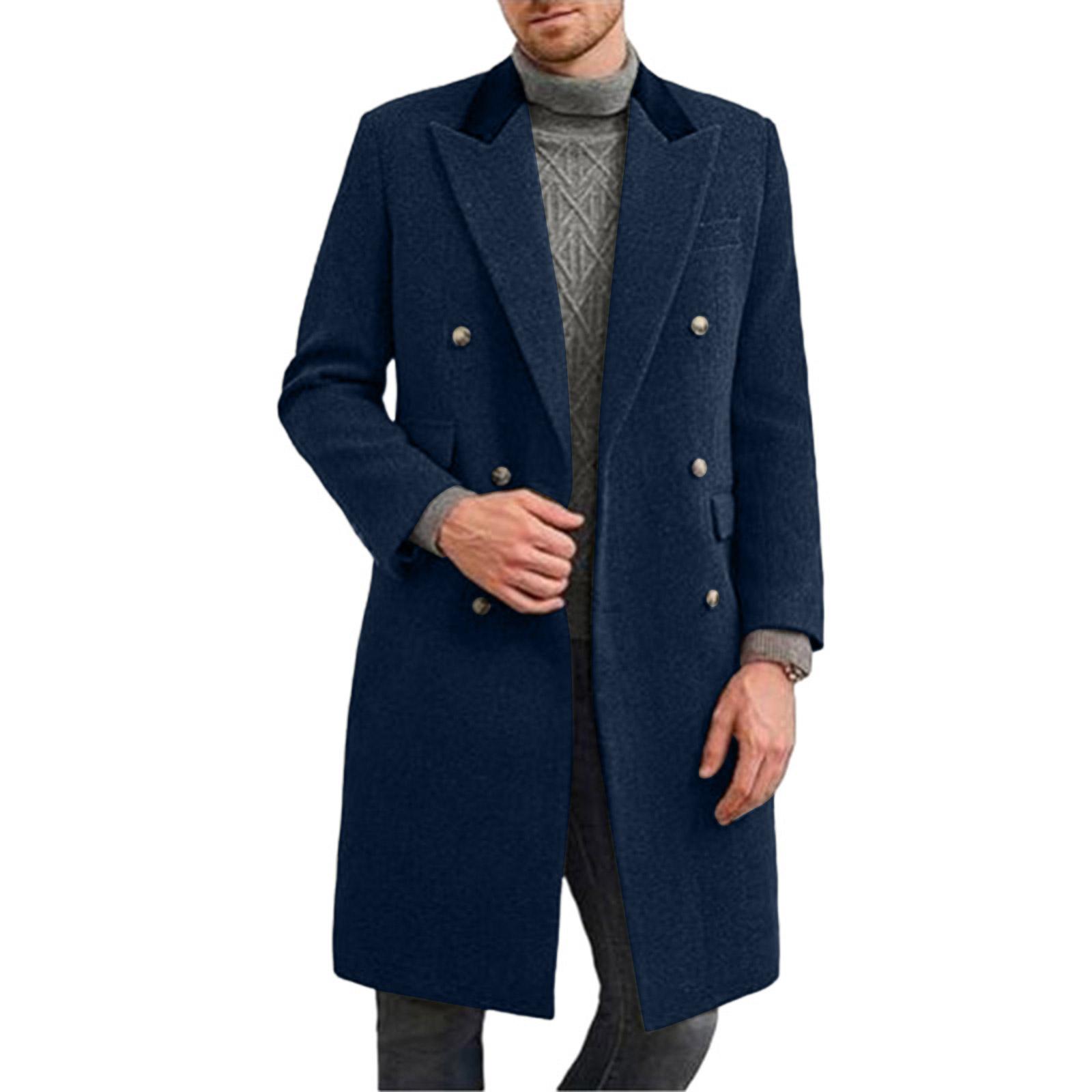 

Men s Leisure Big Size MAO Windbreaker Coat L темно-синього кольору