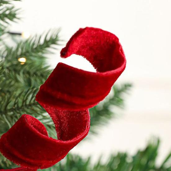 Velvet Spiral Christmas Stems Red White Green Spiral Christmas Tree Picks DIY Crafts for Wreath Fireplaces Vase Filler Holiday Ornament