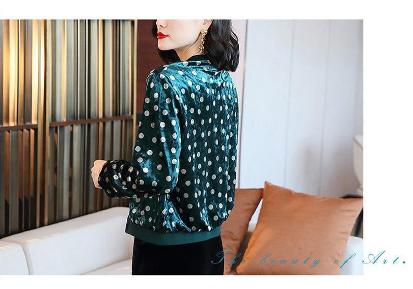 Women's Spring/Autumn Korean Gold Velvet Loose Fit Slimming Baseball Jacket