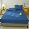 Waterproof Fitted Sheet Bedding Cover Bed Cloth Solid Color Mattress ,Soft Breathable Noiseless Bed Cover Deep Pocket Large Size
