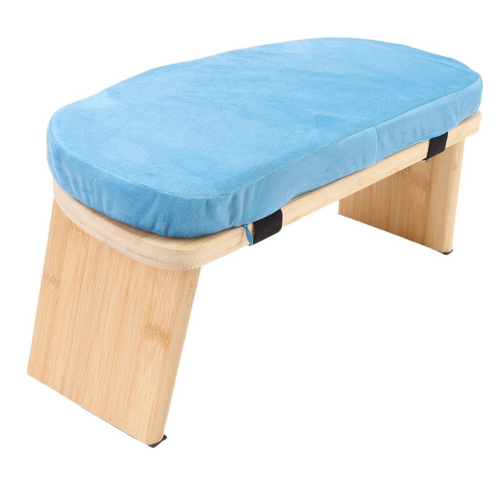 Wooden Meditation Bench Ergonomic Detachable Meditation Kneeling Stool Soft Cushion for   with Carry Bag