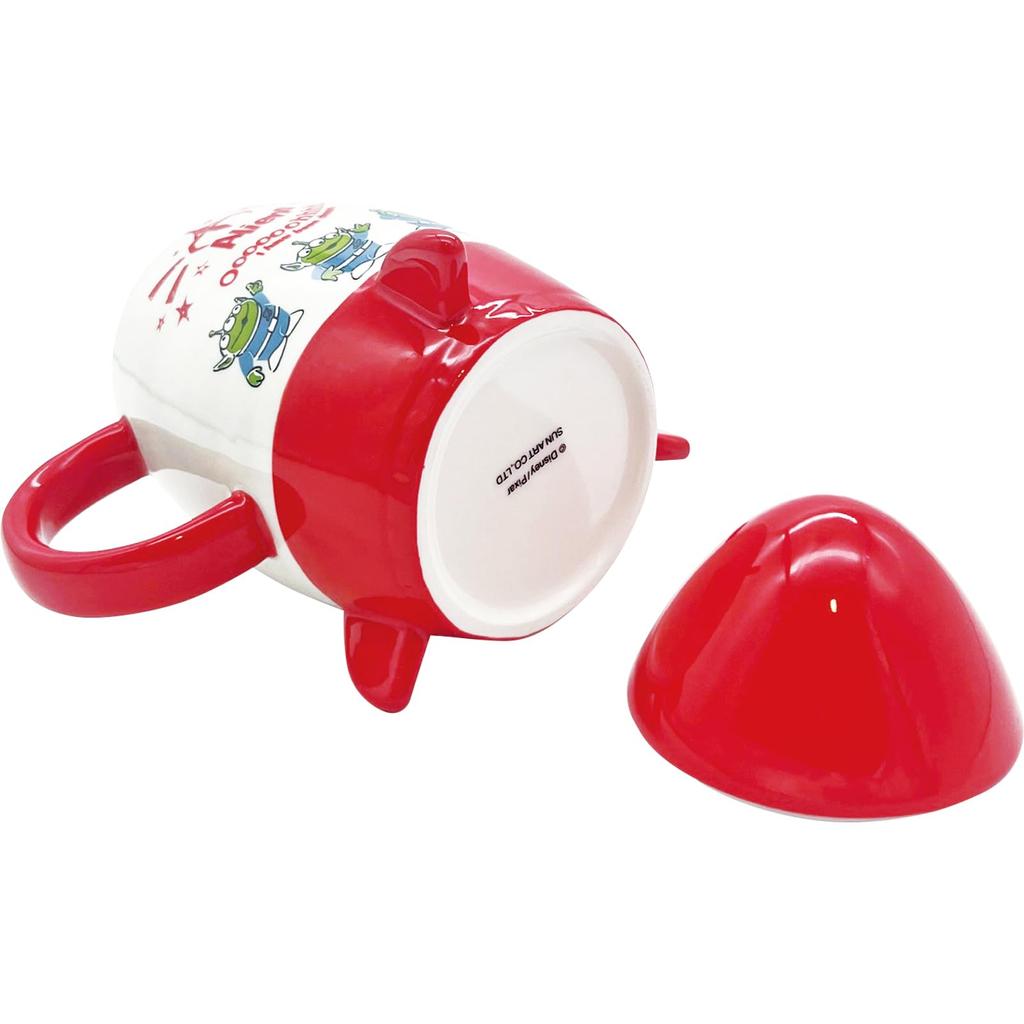 Disney Pixar Mug with Little Green UFO Catcher Item SAN5160 "Toy Story" Lid, Approx. 220ml, Alien, Men,