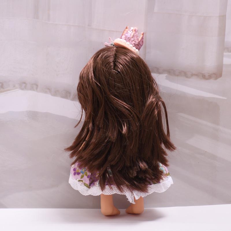 Spain Mia Potato Doll Clothes - 24cm Mia Dress-up Set: Purple Flower Dress & Crown