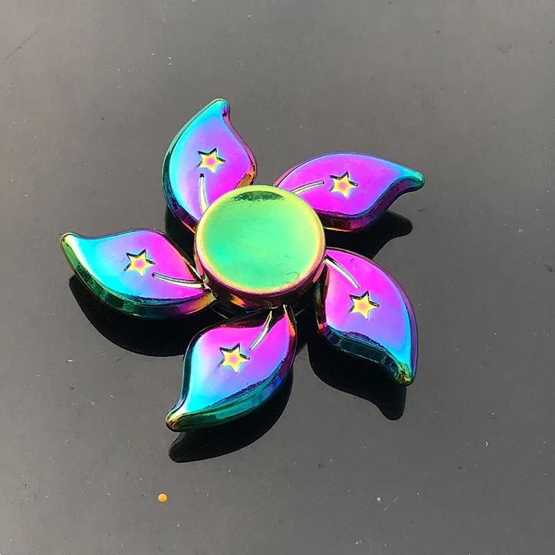 Metal Colorful Finger Spinner Toy Rainbow Fidget Spinner Hand Spinner Anti-Anxiety Toy for Children Adult Relieves Stress Gifts