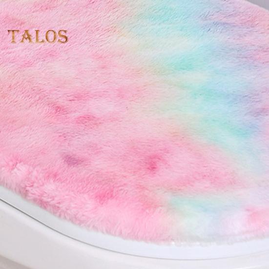 Toilet Lid Cover Soft Plush Colorful Bathroom Toilet Seat Cushion Pad Non-Slip Universal Fit Velvet Toilet Mat