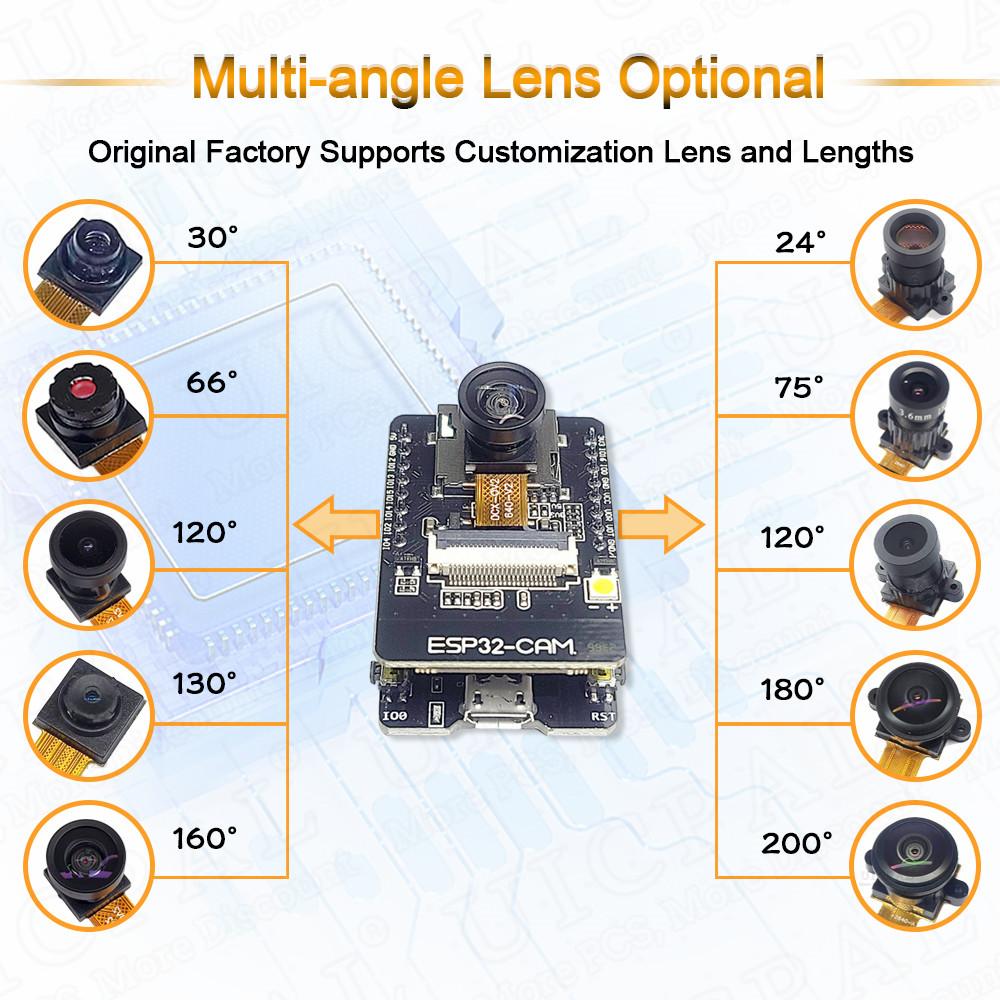 New OV2640 Camera Module for ESP32-CAM 2.4G Wifi Module 200 222 30 45 120 160 Degrees 850nm Night Vision DVP 24PIN Night Vision