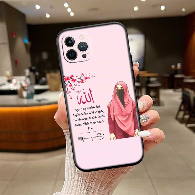 RE46 Muslim Girls Hijab Phone Case for Samsung Galaxy S20 S21 S22 Ultra FE + Plus A21S A22 A24 A25 A26 A30 A30S A31