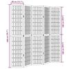 Vidaxl Room Divider, 5-Panel, White, Solid Paulownia Wood