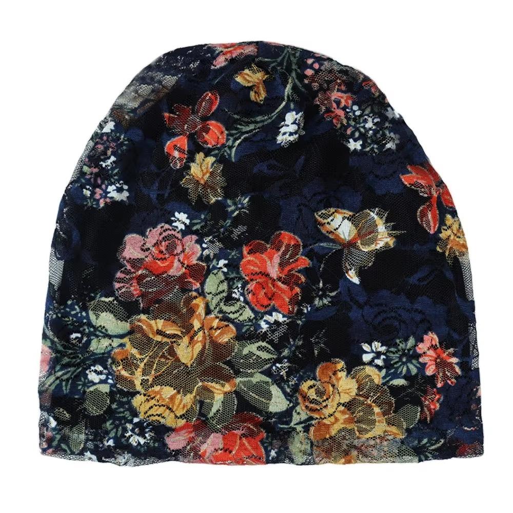 Soft Chemo Cap Floral Pattern Stretch Slouchy Turban Turban Hat Head Scarves  Fashion Accessory