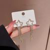 Shiny Zircon Geometric Chain Earrings for Women Luxury Crystal Bowknot Imitation Pearl Water Drop Earring Wedding Party Jewelry