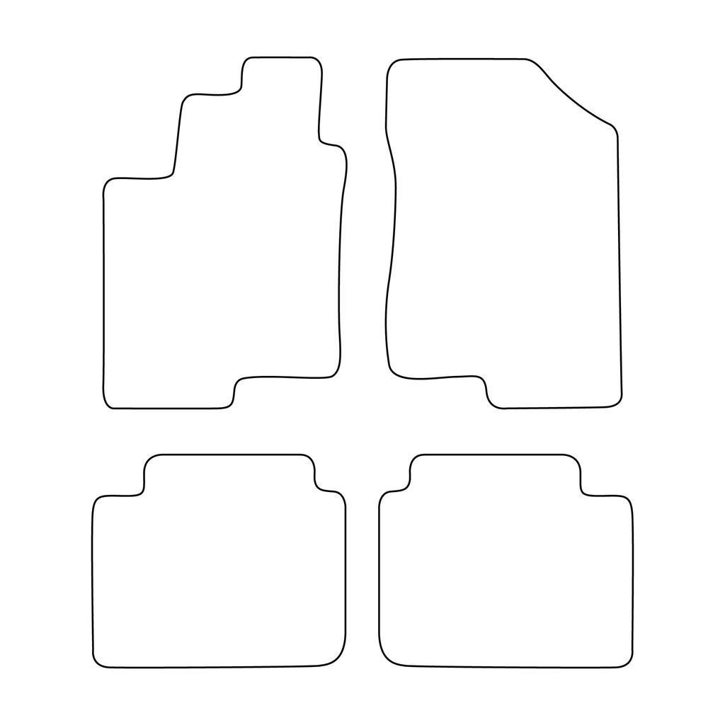 [Blm]Hy010 Black - Set Of Velour Floor Mats To Fit Hyundai Sonata V 2005-2011 - Black Trim