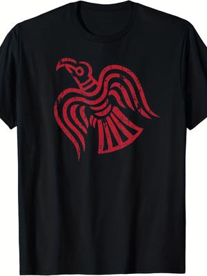 Mens and Womens Viking Odin and Raven Nordic Mythical Tshirt  Printed with Odin Raven Pattern and Nordic Rune Art Tshirt