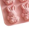 Easter Ice Cube Mold Food Grade Silicone 3D Bunny Shape Baking Mold Easy To Clean Dishwasher Safe Easter Party Supplies