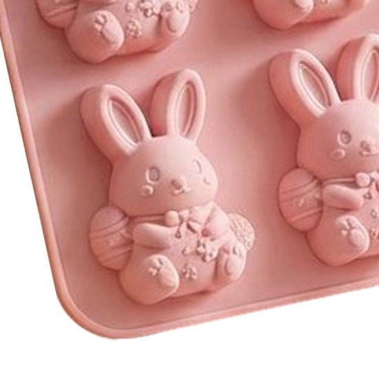 Easter Ice Cube Mold Food Grade Silicone 3D Bunny Shape Baking Mold Easy To Clean Dishwasher Safe Easter Party Supplies