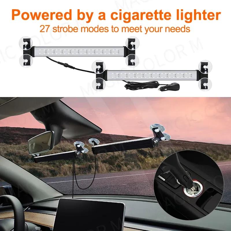 2-in-1 40*2 Bicolor Led Strobe Lights For Auto Emergency Warning Lamp Traffic Advisor Fireman Windshield Bar Flashlight 12V 24V