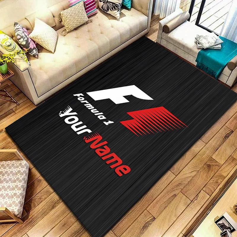 F1 Gear Custom Name Carpet Rug For Living Room Bedroom Home Sofa Decoration Kids Play Nonslip Floor Mat