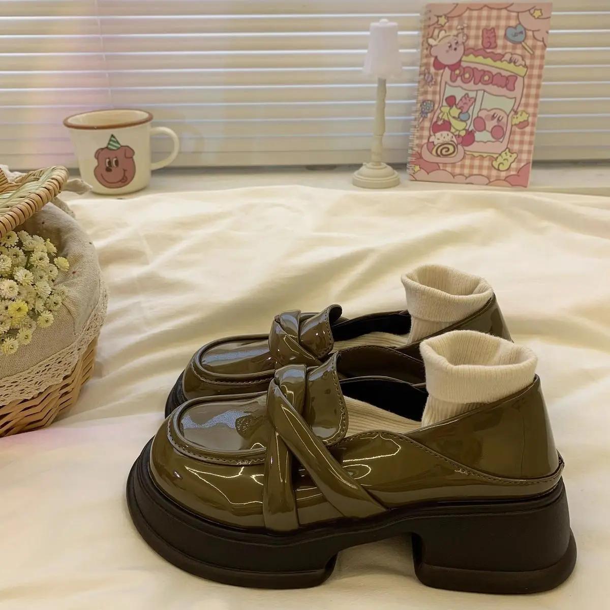 

Модная женская обувь Платформа на среднем каблуке Слипоны Лоферы Кожа Повседневная Распродажа Beau Today Y2k Тренд 2025 Популярные Не Женские Туфли 40