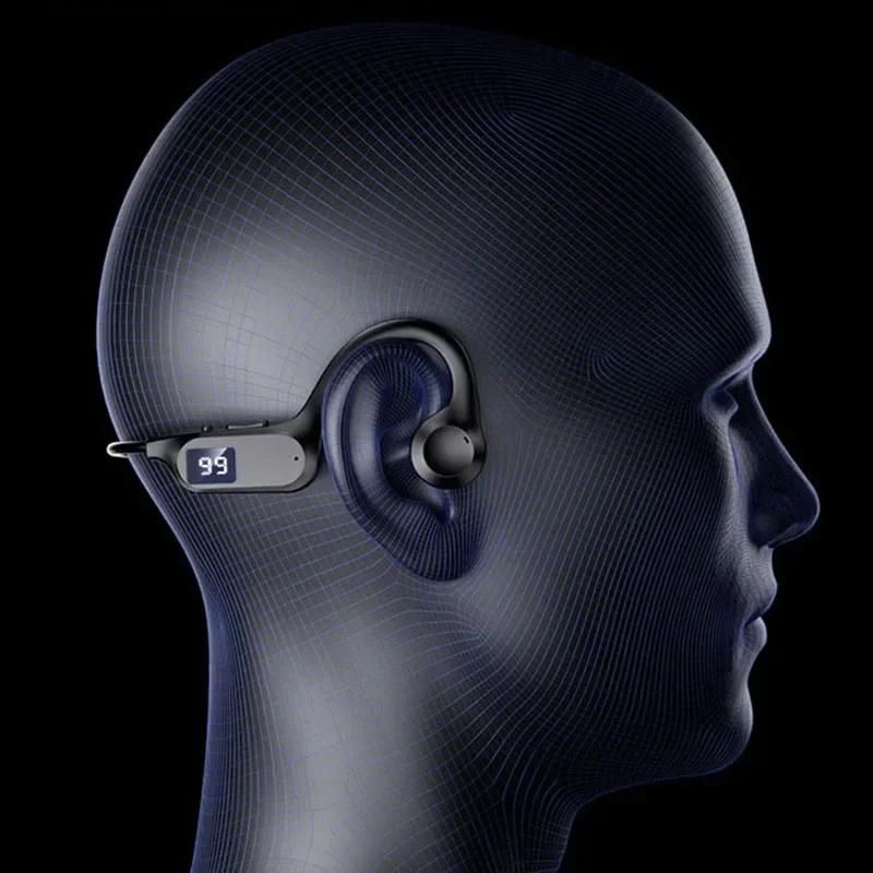 Bone Conduction Sport Headphone Wireless Earphone Bluetooth-Compatible Headset Hands-free with Mic for Running Earbuds